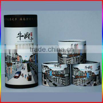 Custom round paper packaging tea sugar coffee box tube