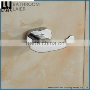 Simple Printing Lines Zinc Alloy Chrome Finishing Bathroom Sanitary Items Wall Mounted Double Robe Hook photo-3