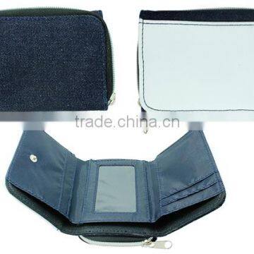 China Wholesale Personalized printable small Blue denim wallet case