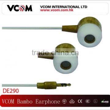 VCOM Brand popular Bambo earphone for mobile/MP3/MP4