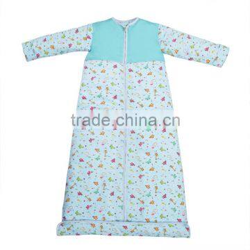 Infant kids anti kicking quilt sleeping bag for four seasons detachable fillings blue style