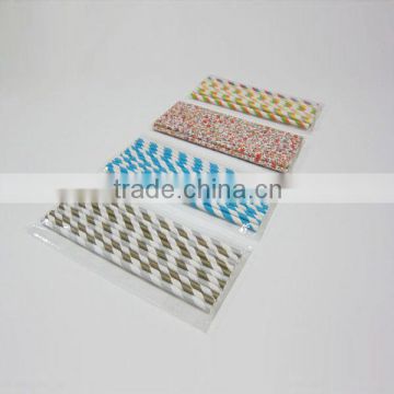 disposable colorful striped paper straws