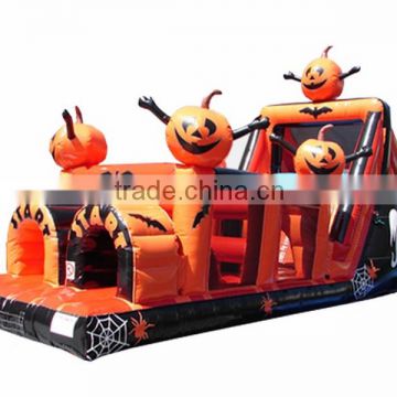 inflatable pumpkin obstacle course,obstacle slides