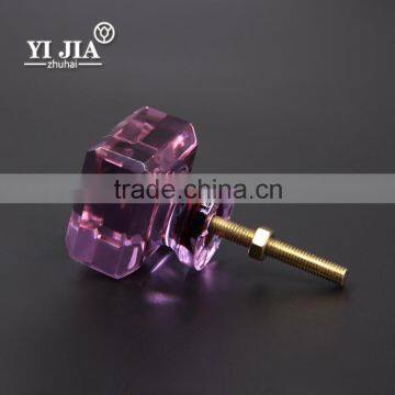 Latest Modern Home Cabinet Amethyst Square Crystal Knob