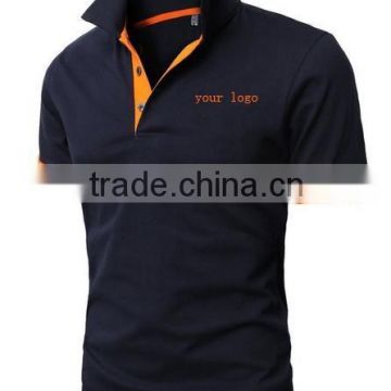 High Quality Stand down collar Fashion Plain men polo t shirt Cotton men's t-shirt customized