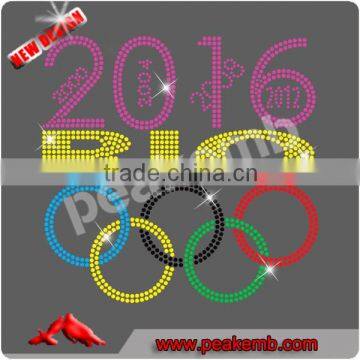 rhinestone transfer RIO 2016 iron on hotfix strass appliques for clothing