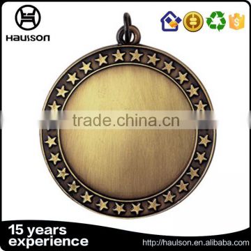 hot sale personalized custom polished die casting round shape embossed iron brass zinc alloy antique gold plated blank medal