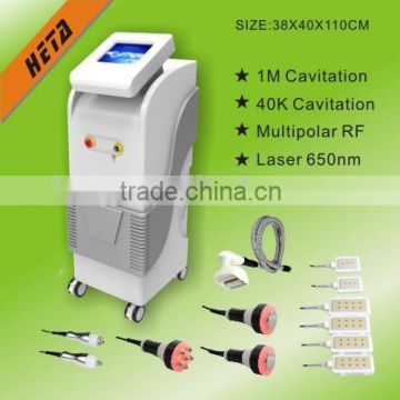 2mhz Heta H-1002C Hot Sale Ultrasonic Liposuction Cavitation 500W Vacuum And Multi-Polar RF Slimming Beauty Machine