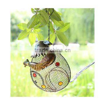 Wholesale Unique Rustic Primitive Metal Animal Shape Seed Bird Feeder Green Frog Bird feeder cage