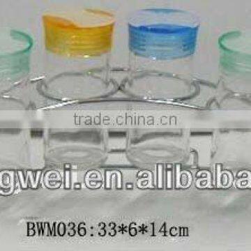 6pcs transparentglass spice jar set