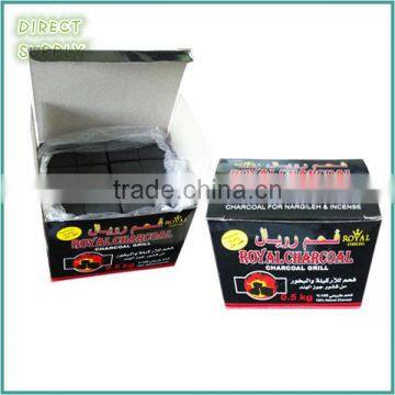 size 25*25*13mm flat cube charcoal for hookah/shisha