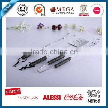 Hot Selling 3pcs Stainless Steel Grill BBQ Tool Set With PVD/Plastic Handle