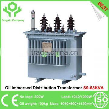 China Best S9-63KVA Oil Immersed Distribution Transformer Yyn0 Dyn11 Dyn5 50Hz or 60Hz