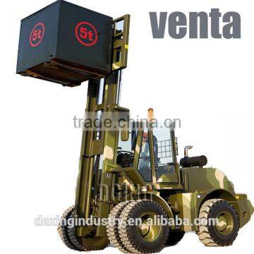 China New 10K Rough Terrain Military Forklift for Sale, Optional 3 stage Mast / Side Shift / Fork Positioner