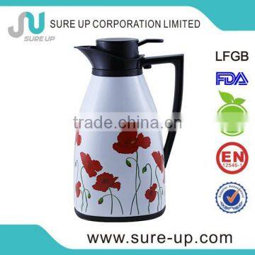Unique Square Shape Flower Pattern Glass Thermos Tea Pot (JGHH)