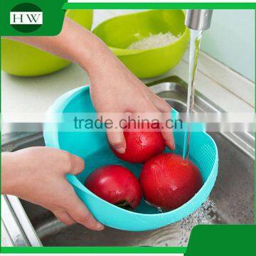 Multipurpose Plastic Manual Fruit Vegetable Rice Sifter Wash Washing Basin Strainer Sieve Bowl Basket photo-4