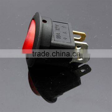 Red Neon 3 Pin 4.8mm Terminals 12V 16A Universal LED Illuminated Car Button Lights ON/OFF Round Rocker Switch Dash Boat Van photo-5