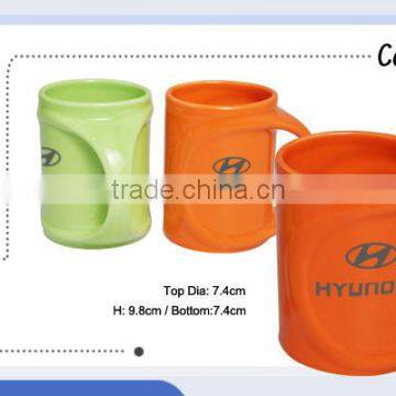 New shape cermaic mug with handle unique shape ceramic mug with handle