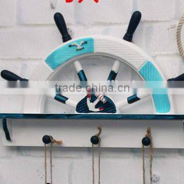 CY082 Mediterranean Style Creative Wall Wood Hanging Furnishings WELCOME Racks Home Crafts Hanger Wood Hook photo-3