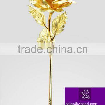 24k 25cm Gold Foil Rose Flower Best Valentine's Wedding Mother Days Gift With Gift Box photo-2