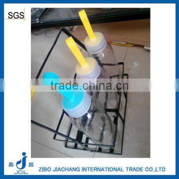 Cheap Clear Glass Water Traveling Bottle With Handle and Metal Lid photo-3