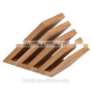 Magnetic Knife Block Solid Beech Wood 5 Panel Knife Holder