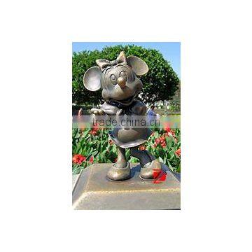 Bronze Mikey Mouse cartoon character sculpture