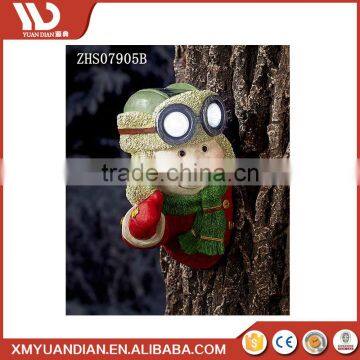 Wholesale Solar Led Outdoor Wall Light Polyresin Resin Christmas Ornaments For Tree Decoration photo-4