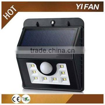 8 LED Solar Power Motion Sensor Garden Security Lamp IP65 Waterproof Protection Level Solar Powered