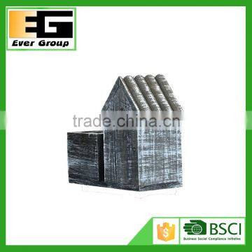 Gray Square Wooden Design Garden Flower Pot photo-4