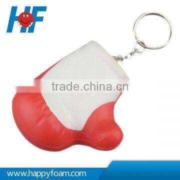 Promotional Mini PU Stress Glove With Keychain