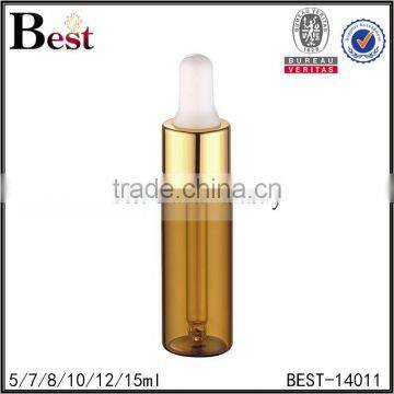 Cosmetic 5ml 10ml 12ml 15ml Amber Empty Essential Oil Bottle Perfume Glass Golden Aluminum Dropper Perfume Glass Bottle Factory photo-5