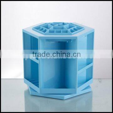 Made in China High Quality White ABS Big Rotatable Cosmetics Display Shelf Wholesale photo-6