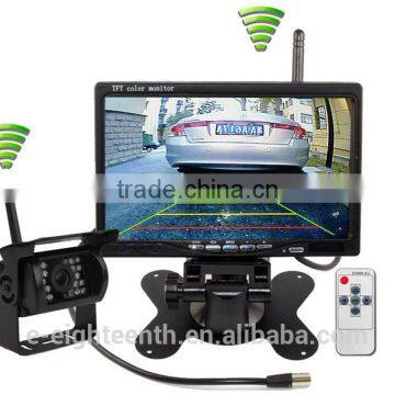 2016 Wireless HD 7" Monitor Car Rear View Reverse Camera for Truck Trailer 2x Antenna photo-2