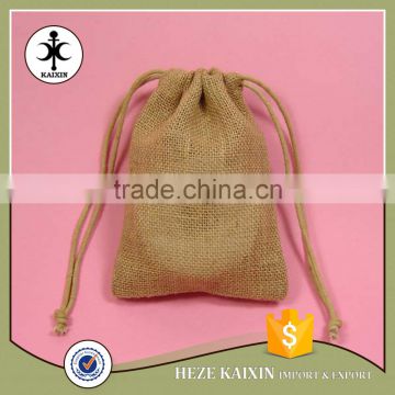 Chinese factory made christmas coffee burlap drawstring bag from china