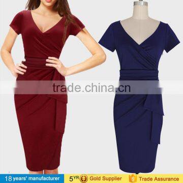 2016 wholesale cheap ladies designer formal office wear dresses for elegant women pictures