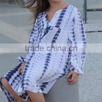 Boho Chic Tye Dye Fall Kids Cotton Frocks Dress Design Boutique Girl Clothing Children Frock Model HSd5036 photo-3