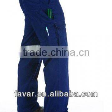 310 gsm cotton drill pants hi vis reflective tape 100% cotton working trousers