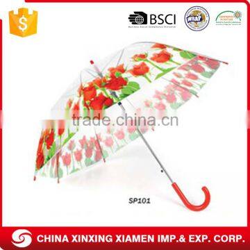 Waterproof Auto Open Poe Transparent Auto Open And Close Umbrella For Lady