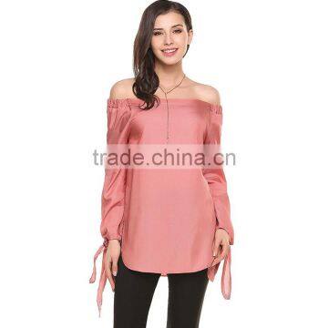 off Shoulder Top Women Fashion Blouse Shirts Only Ladies Blouse Design photo-4