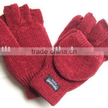 chenille fingerless glove