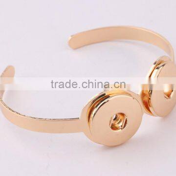 Double snap button cuff bangle twist women cuff bangle diy snap button bangle for European UAS market