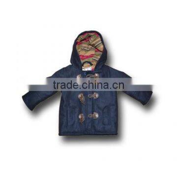 navy melton hooded vintage padded coat