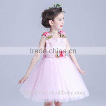 New Model Girl Dress Gauze Princess Dress Sleeveless Flowers Child White Angel Dress photo-2