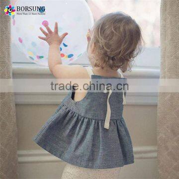 Little Girls new model top dress 100 cotton clothing custom Newborn Baby Girls sleeveless clothes