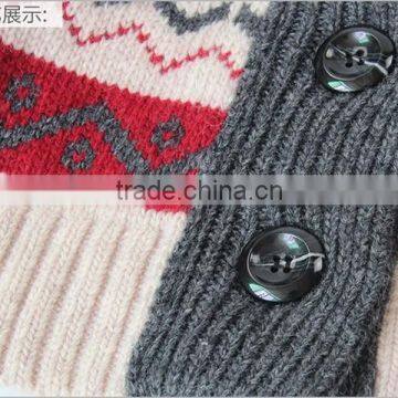 Korean Style Reindeer Patterns Baby Wool Sweater Cardigan photo-4