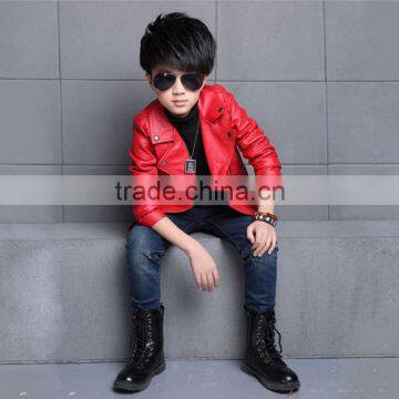 Zm40670b High Quality Wholesale Boys pu Jacket Auntum Children's Leather Jacket photo-4