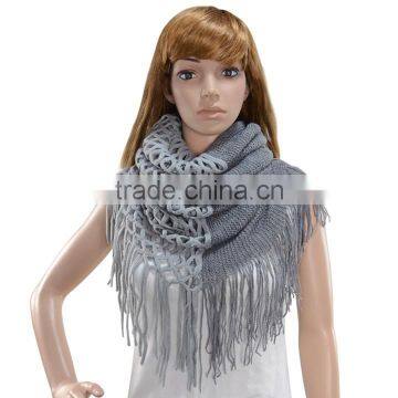 Winter warm knitting wholesale women's knit hat and scarf sets 18596