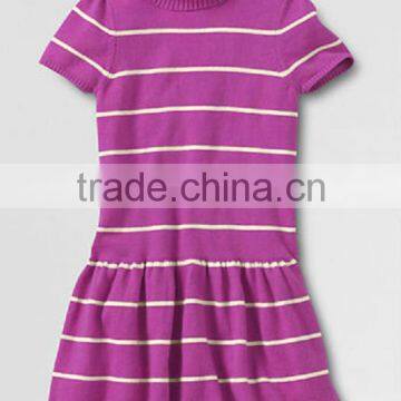 STRIPED TURTLE NECK DRESS FOR GIRLS