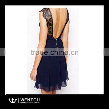 Newest Sexy Party Wear Backless Lace Evening Dress photo-3